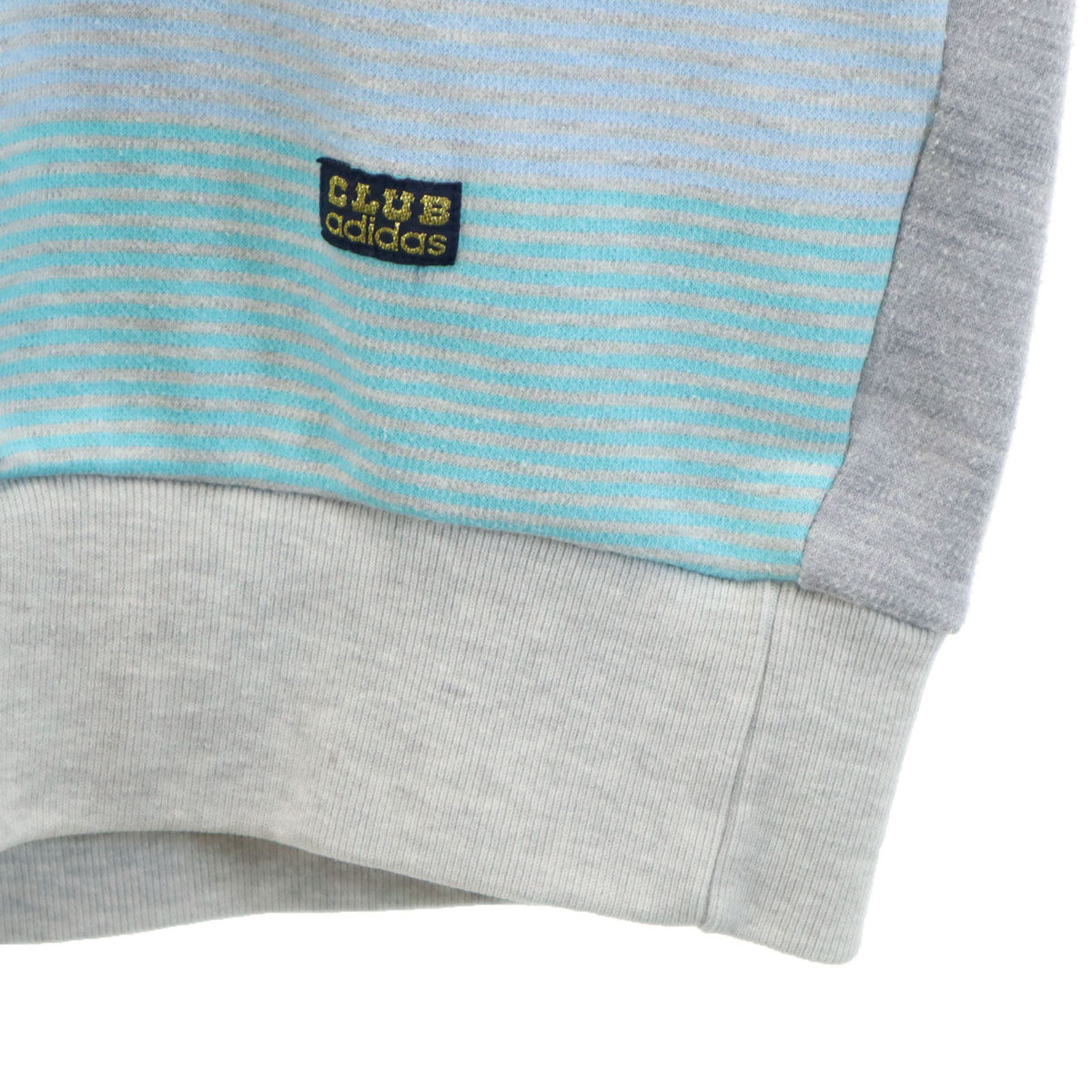 CLUB adidas クラブ アディダス 70s 80s ヴィンテージ ボーダー柄 半袖 スウェット S グレー デサント メンズ