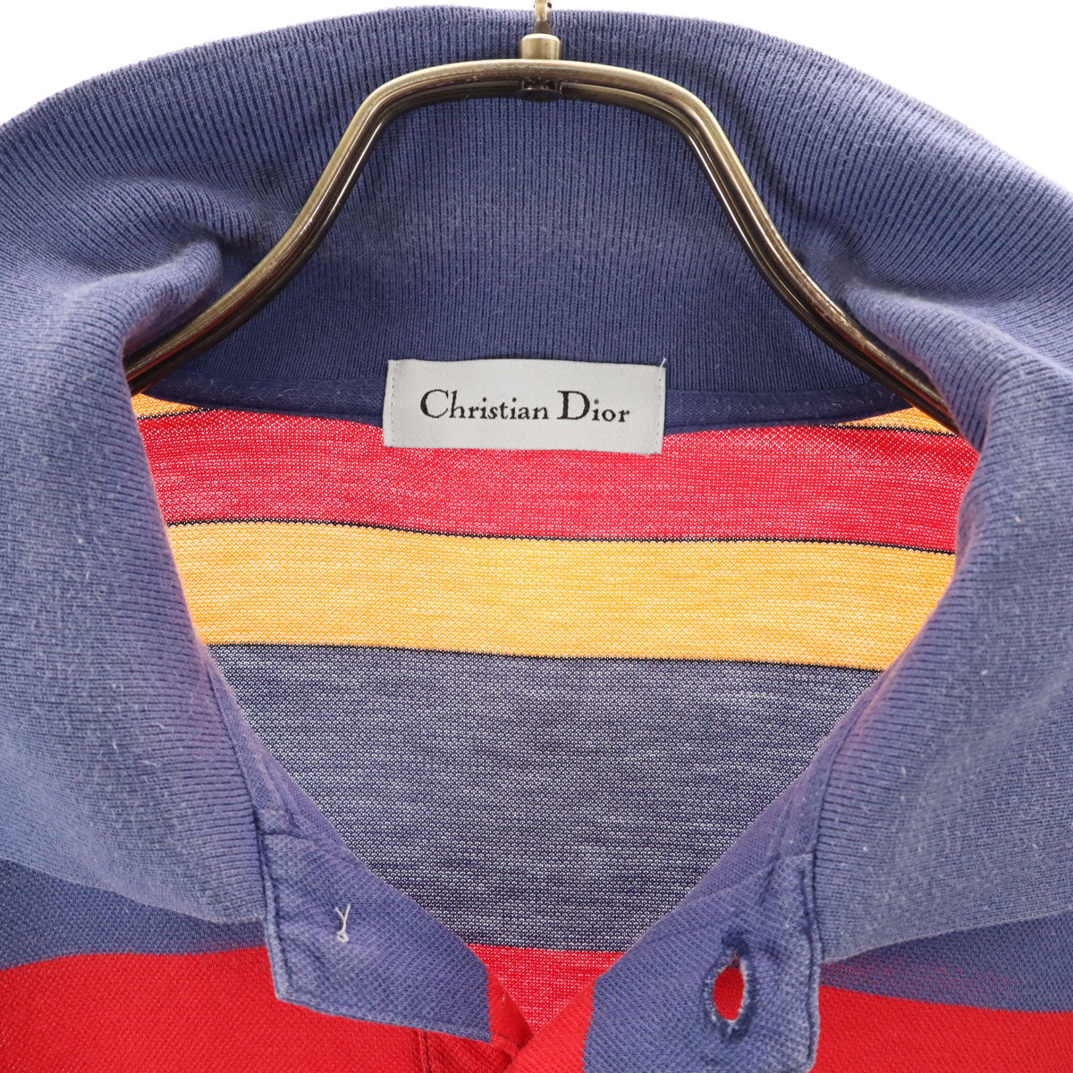 Christian Dior クリスチャンディオール 90s オールド ボーダー柄 半袖 ポロシャツ M マルチ メンズ