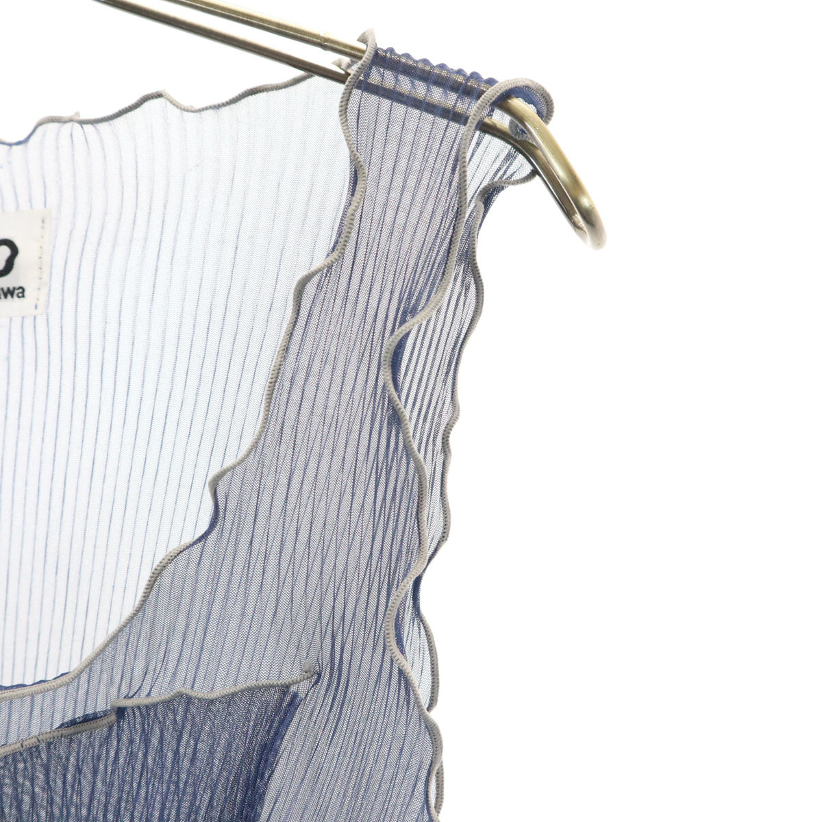 todo kotohayokozawa トゥードゥー コトハヨコザワ 日本製 ノースリーブ ショート丈 プリーツ カットソー ネイビー トップス レディース