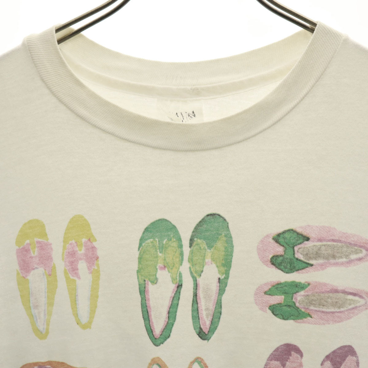 SAM＆LIBBY 90s USA製 オールド パンプス プリント 半袖 Tシャツ XL ホワイト シングルステッチ メンズ