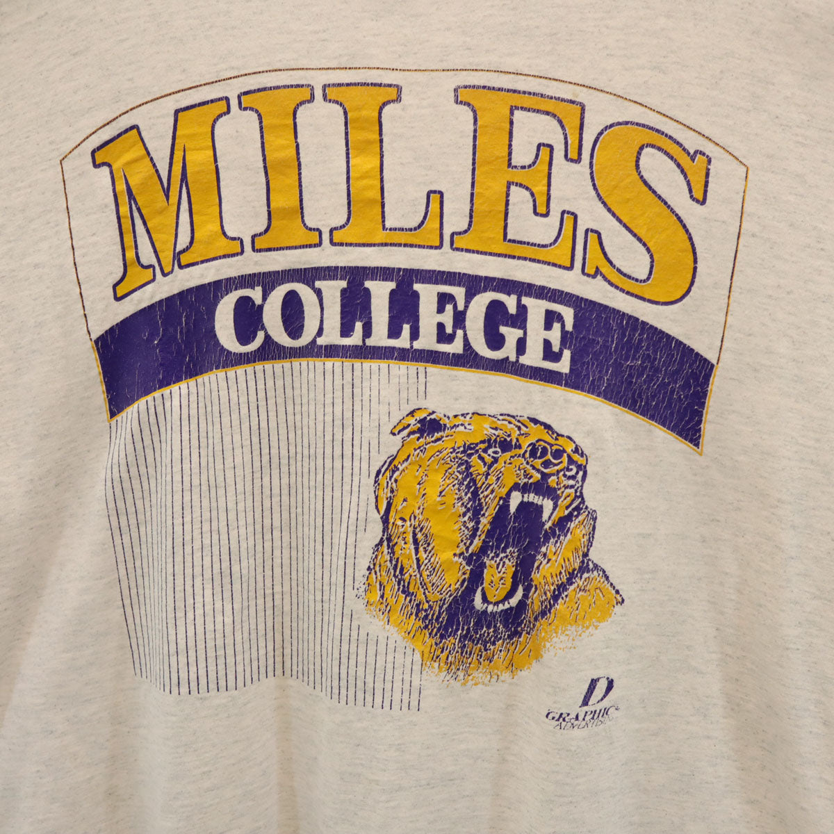LA LOVING 90s USA製 オールド MILES COLLEGE 半袖 Tシャツ XXL グレー シングルステッチ ビッグサイズ メンズ