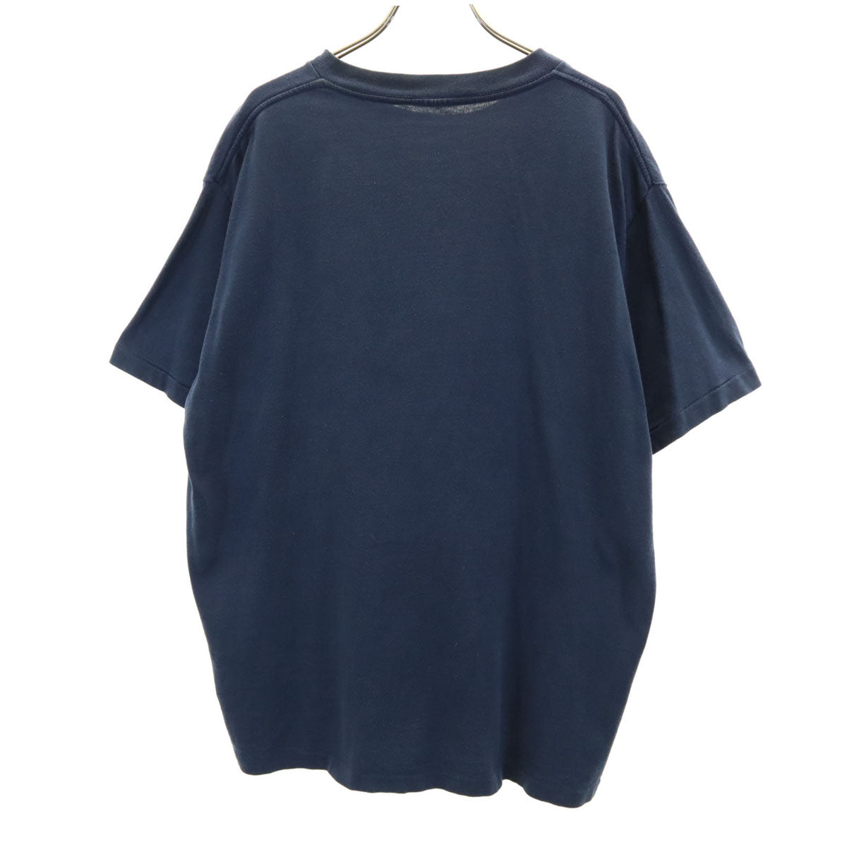 90s オールド オオカミ プリント 半袖 Tシャツ ネイビー シングルステッチ アニマル メンズ