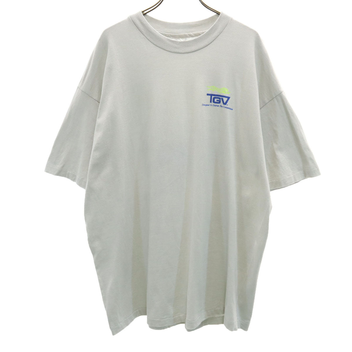 Hanes ヘインズ 90s USA製 オールド バックプリント 半袖 Tシャツ L グレー BEEFY-T シングルステッチ メンズ