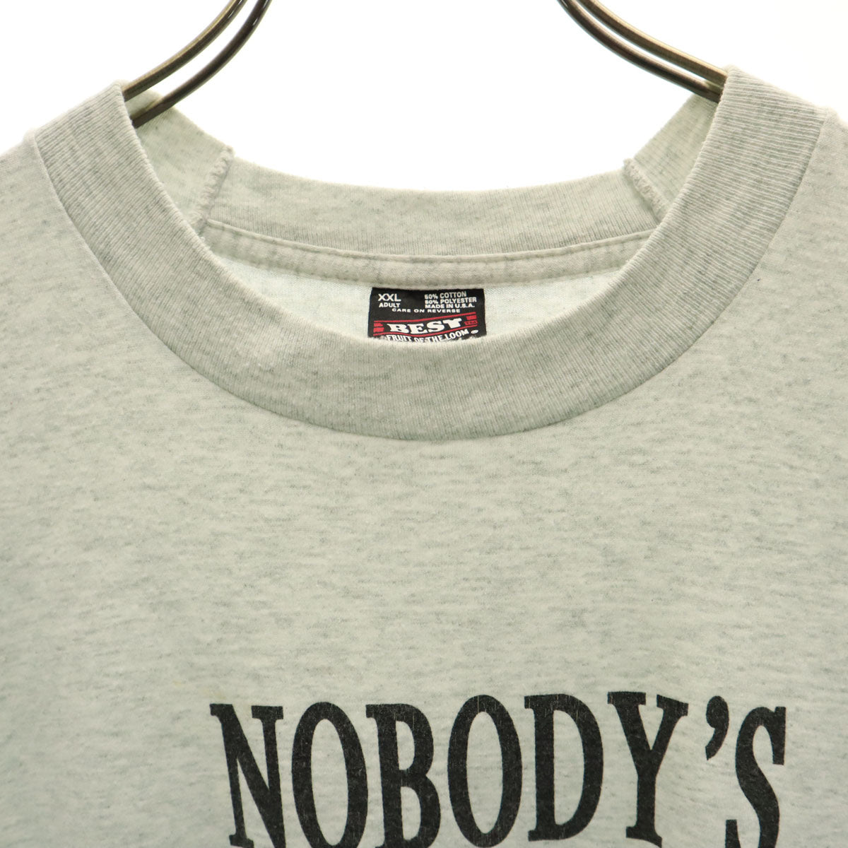 FRUIT OF THE LOOM フルーツオブザルーム 90s USA製 オールド バックプリント 半袖 Tシャツ XXL グレー BEST シングルステッチ ビックサイズ メンズ