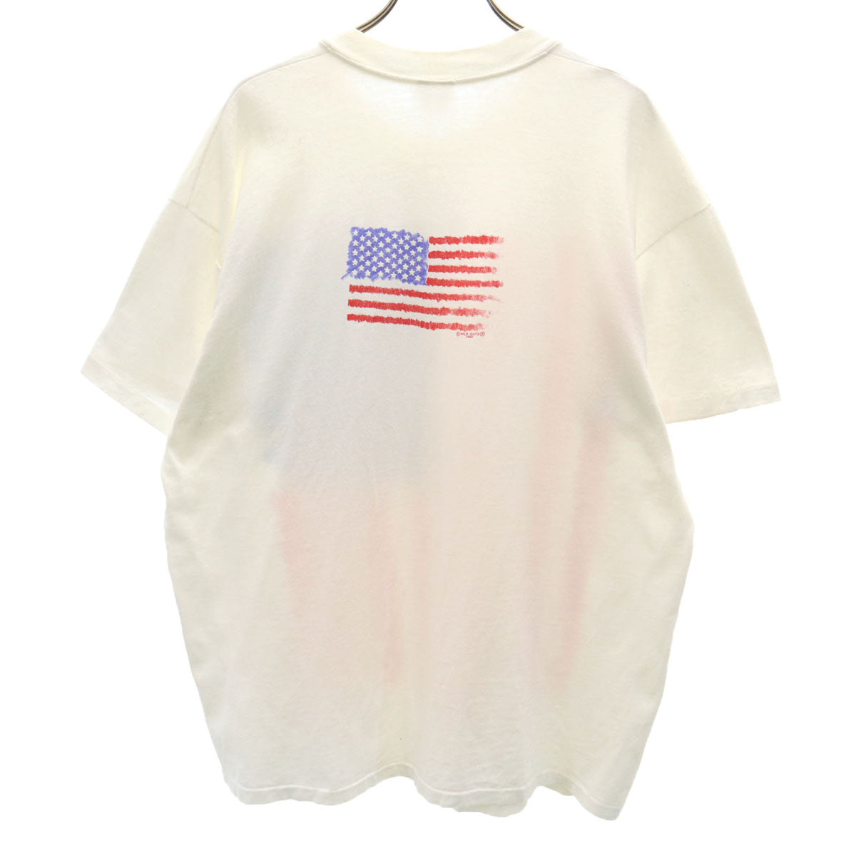 STEDMAN ステッドマン 90s USA製 オールド 星条旗 半袖 Tシャツ XL 白 シングルステッチ メンズ