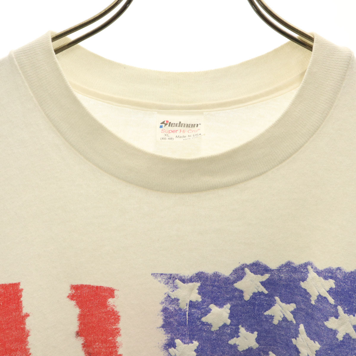 STEDMAN ステッドマン 90s USA製 オールド 星条旗 半袖 Tシャツ XL 白 シングルステッチ メンズ