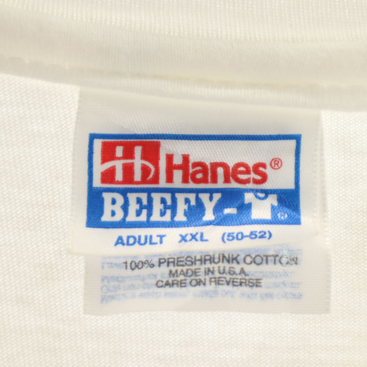 Hanes ヘインズ 90s USA製 オールド 半袖 BEEFY-T Tシャツ XXL ホワイト系 シングルステッチ ビッグサイズ メンズ