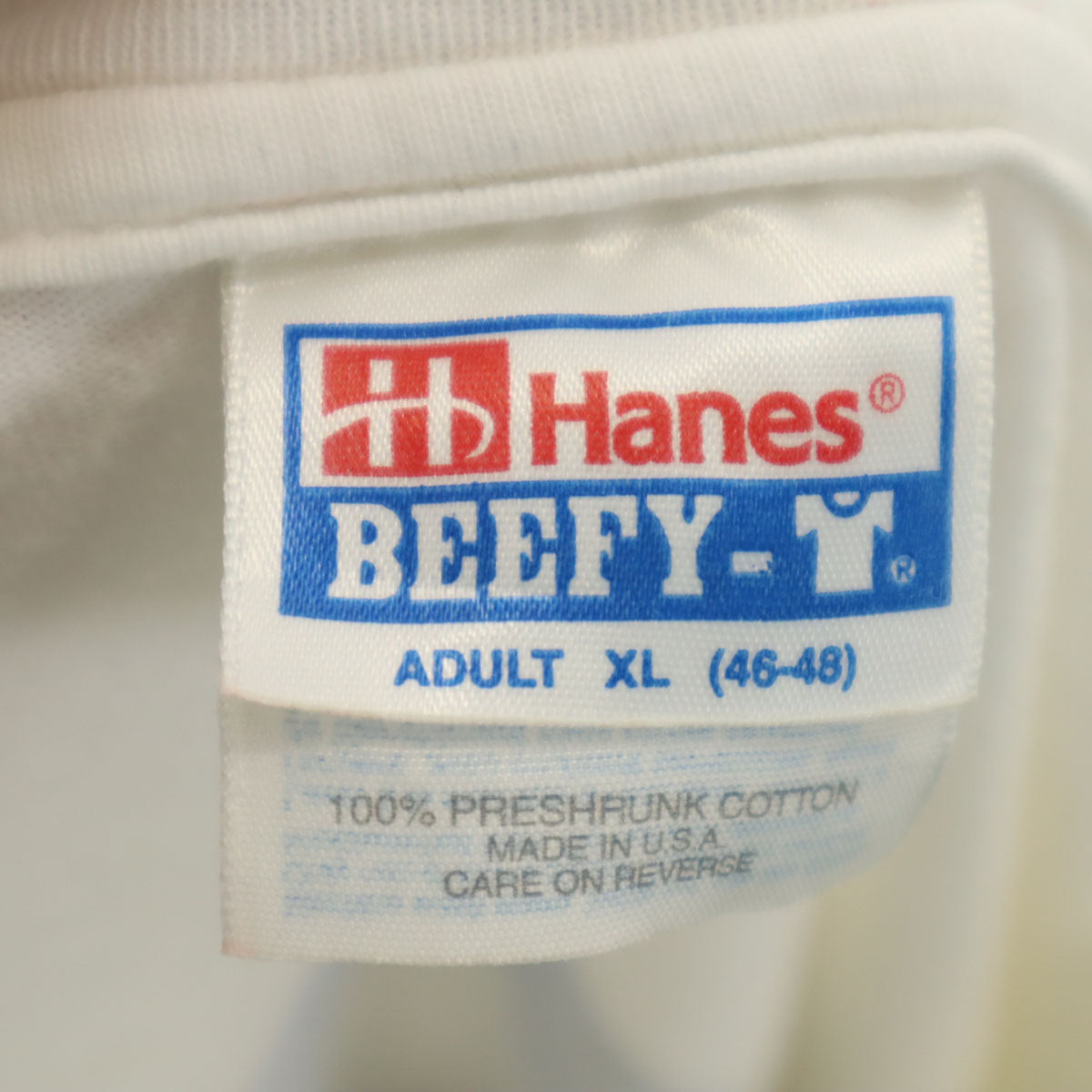 Hanes ヘインズ 90s USA製 オールド 半袖 BEEFY-T Tシャツ XL ホワイト系 シングルステッチ メンズ