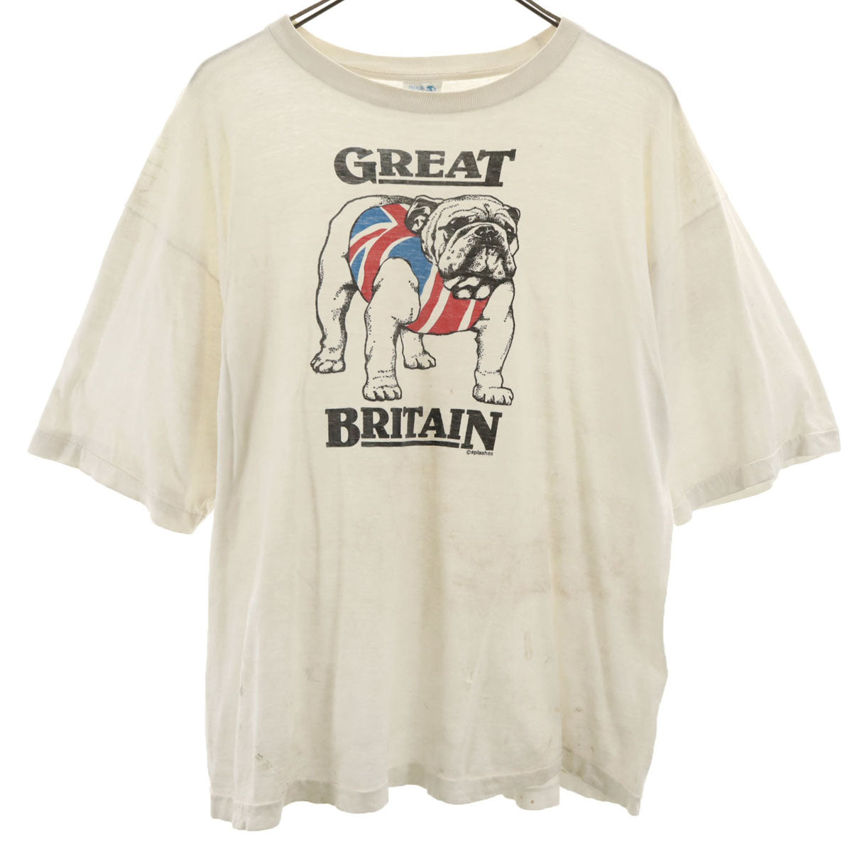 Splash スプラッシュ 80s ヴィンテージ 半袖 Tシャツ XL クリーム系 シングルステッチ メンズ