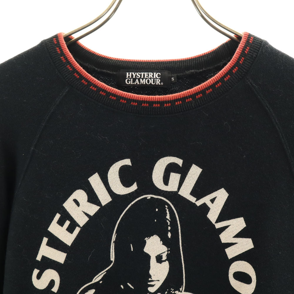 【HYSTERIC GLAMOUR】サーフィン女性　センターロゴ　長袖スウェット ヒステリックグラマー サフィールガール センターロゴ ラグラン