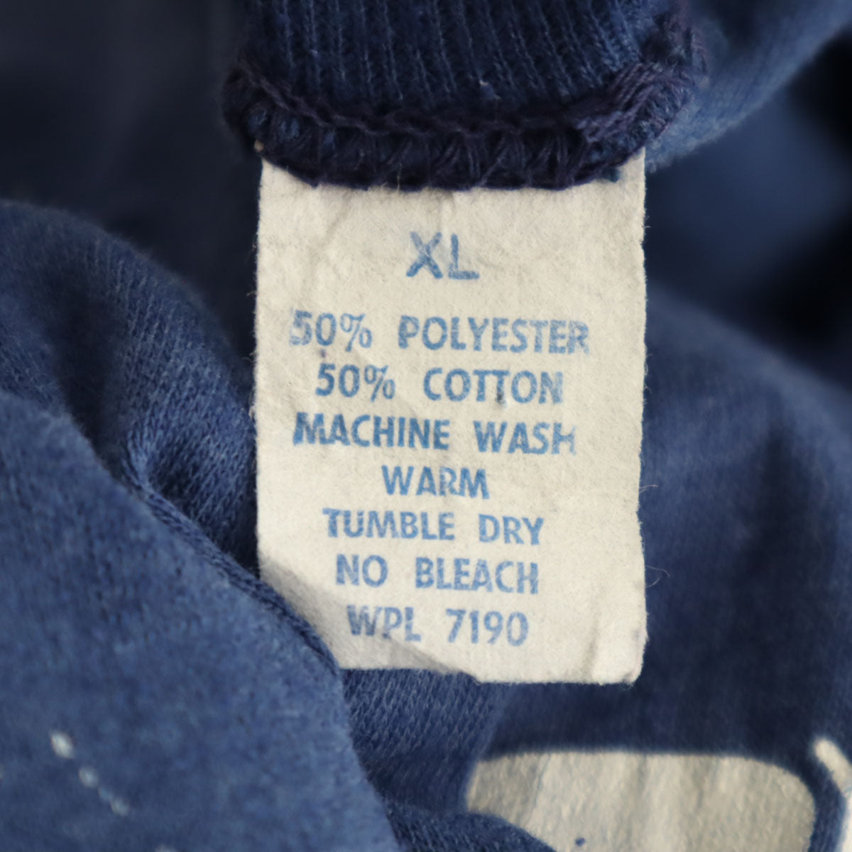 70s 80s ヴィンテージ 半袖 SEAS Tシャツ XL ネイビー系 シングルステッチ メンズ