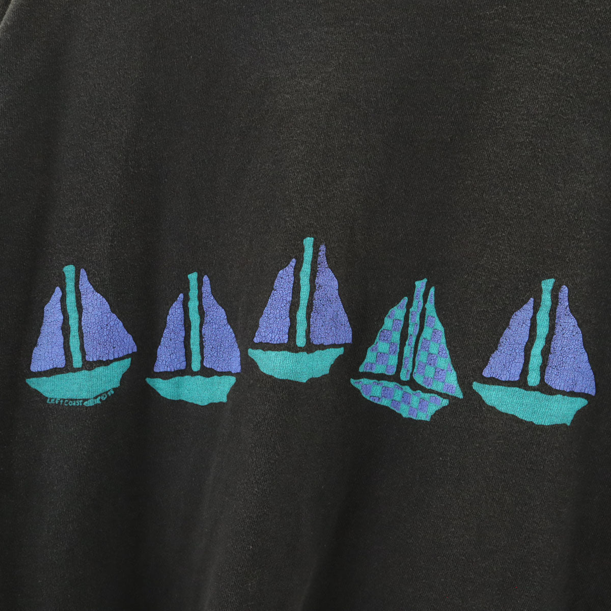 80s USA製 オールド 半袖 nantucket Tシャツ ブラック系 シングルステッチ メンズ