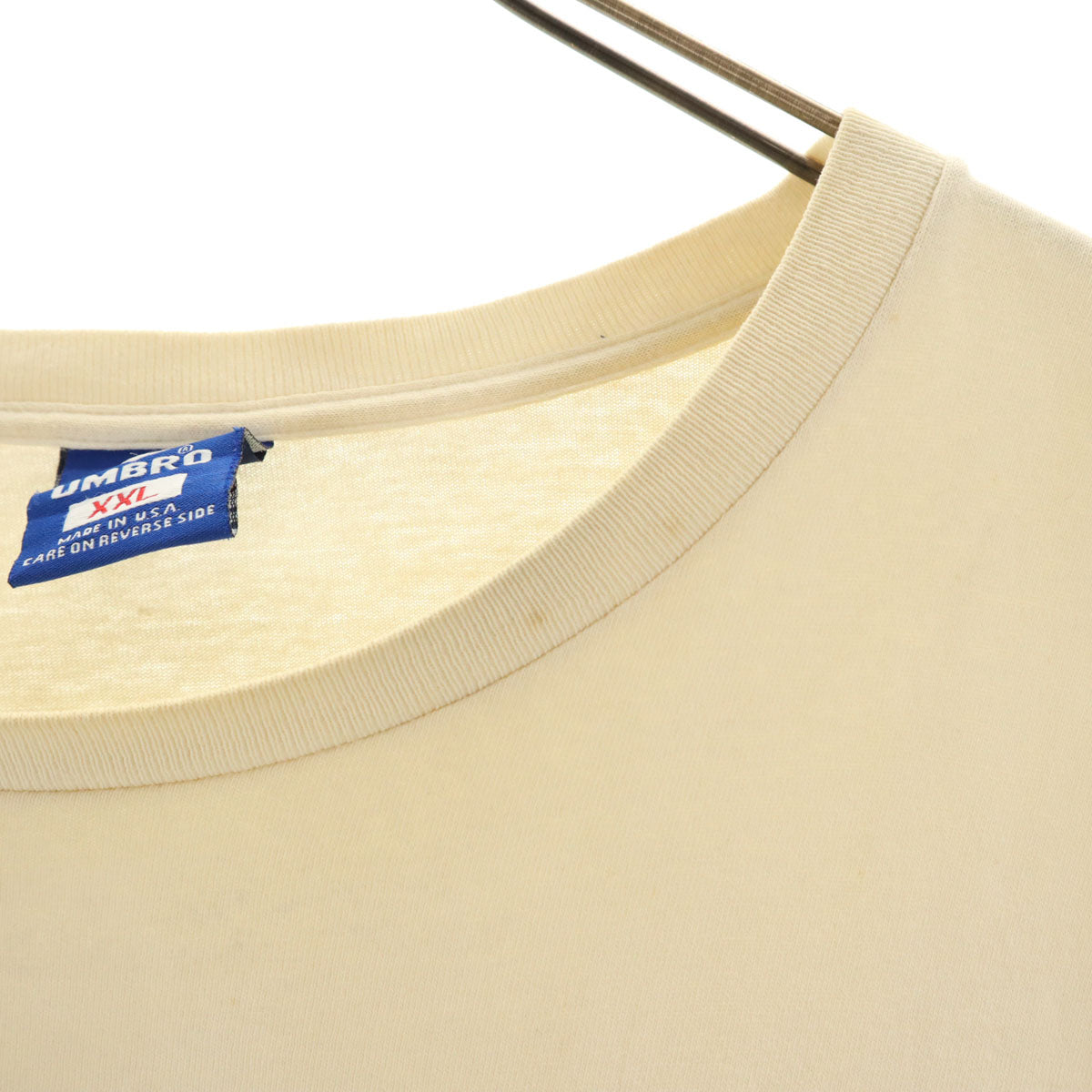 umbro アンブロ 90s USA製 オールド 半袖 Tシャツ XXL クリーム系 ビッグサイズ バックプリント メンズ