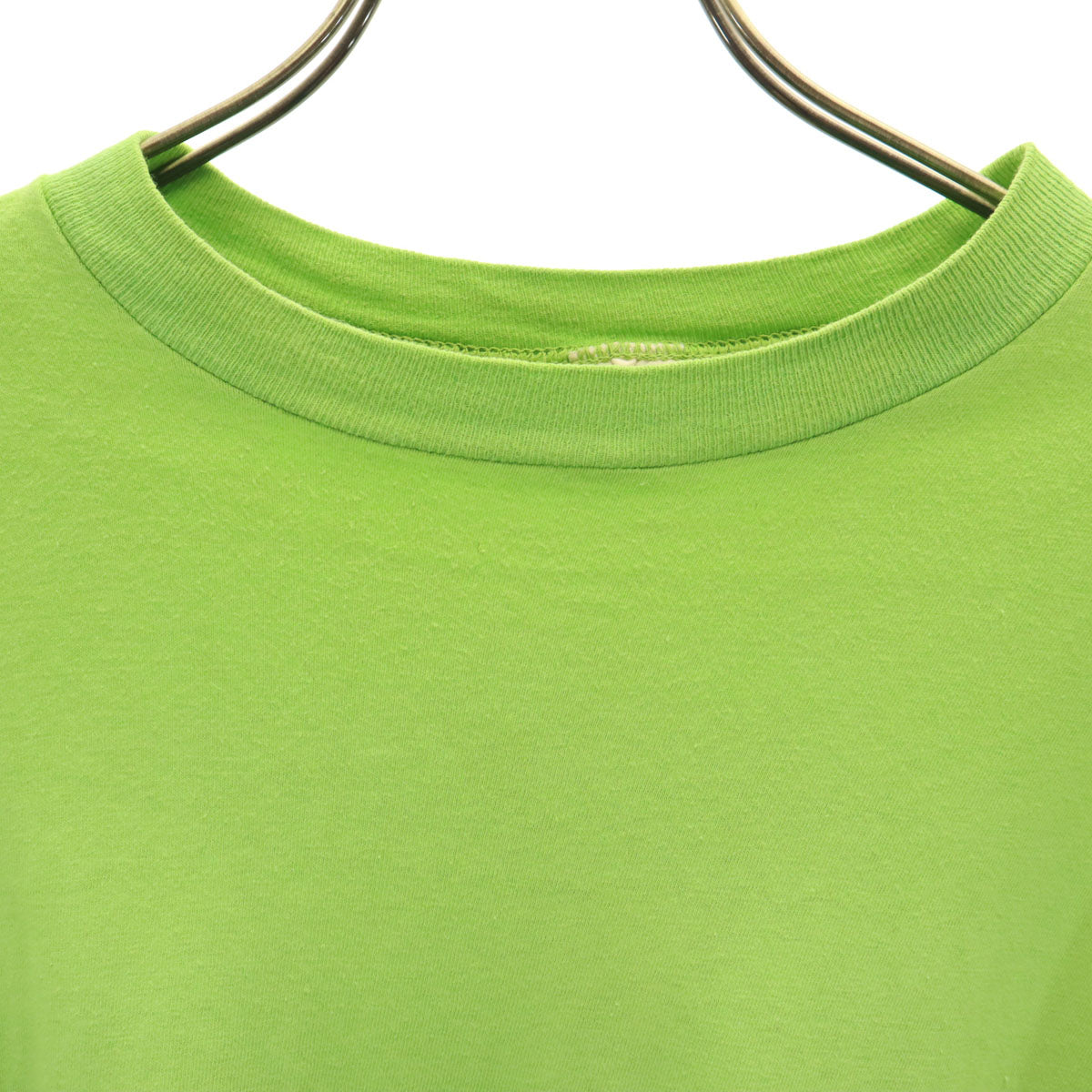 HI CRU by STEDMAN 70s USA製 ヴィンテージ バックプリント 半袖 Tシャツ XL 黄緑 シングルステッチ メンズ