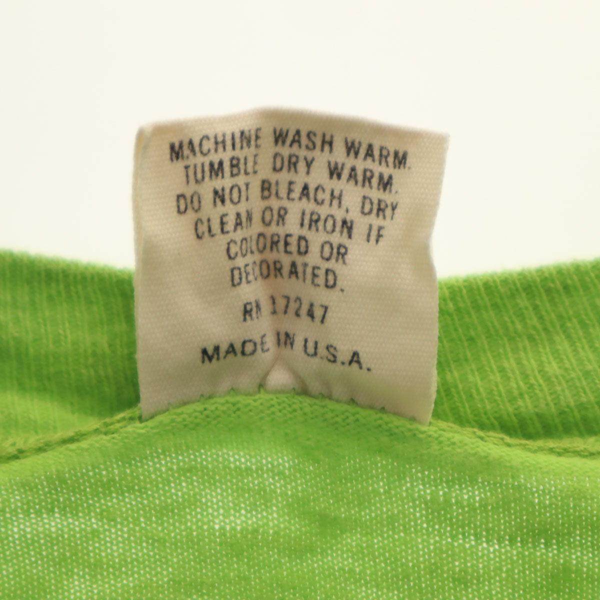 HI CRU by STEDMAN 70s USA製 ヴィンテージ バックプリント 半袖 Tシャツ XL 黄緑 シングルステッチ メンズ