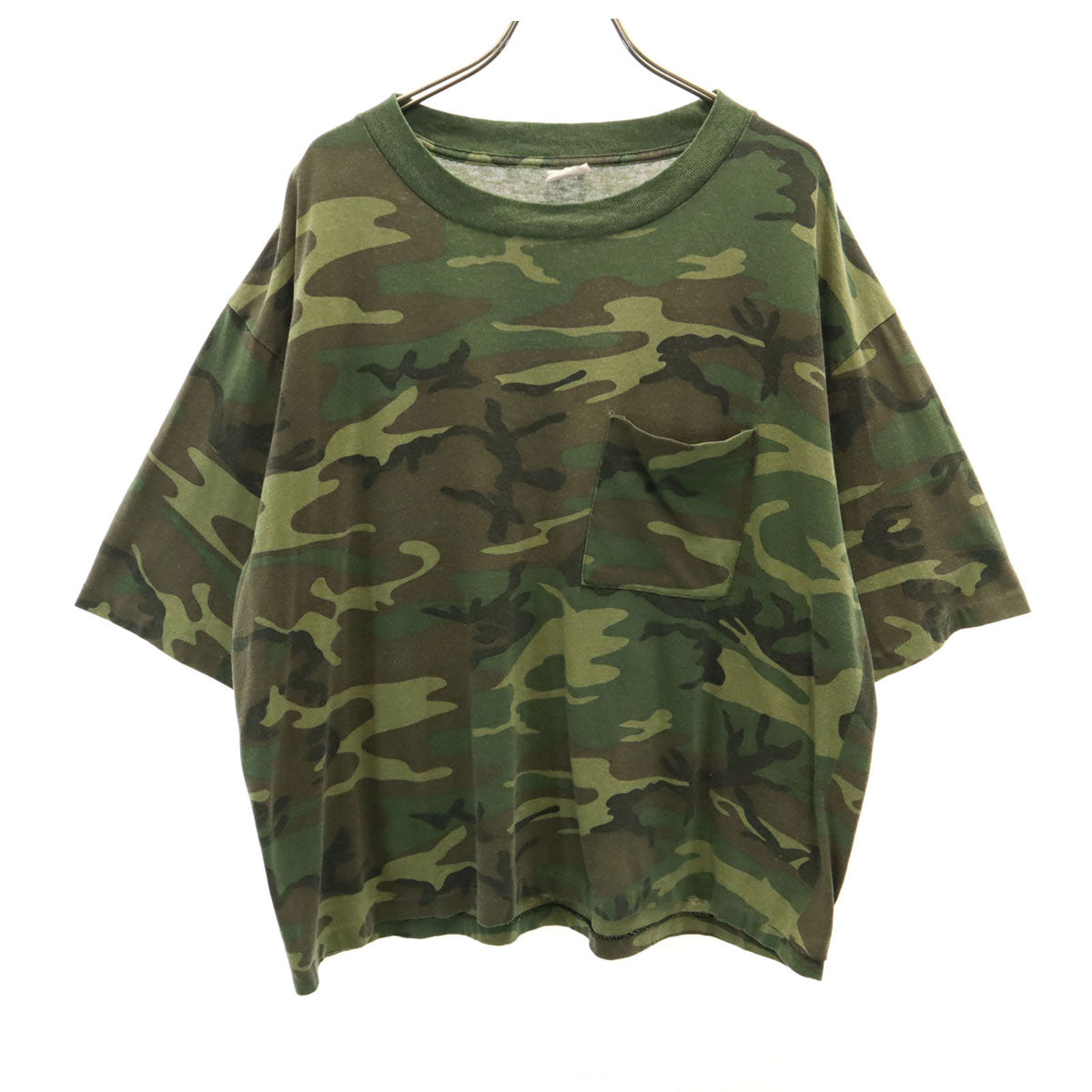 LIBERTY リバティ 90s USA製 オールド カモフラ柄 半袖 Tシャツ XL カーキ 迷彩 ポケT メンズ