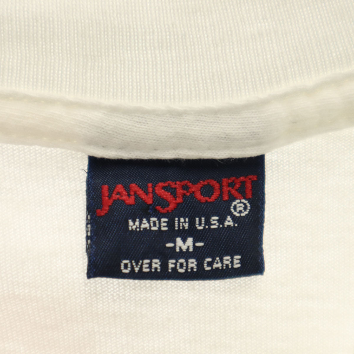 JANSPORTS ジャンスポーツ 90s USA製 オールド 半袖 Tシャツ M 白 シングルステッチ メンズ