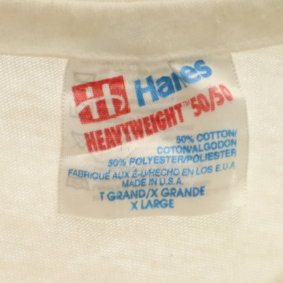 Hanes ヘインズ 90s USA製 オールド 半袖 Tシャツ XL 白 ヘビーウェイト シングルステッチ メンズ