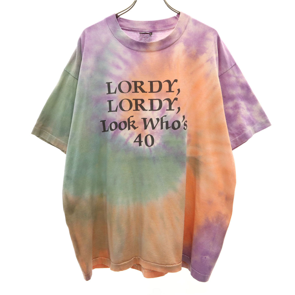 SCREEN STARS BEST スクリームスターズベスト 90s USA製 オールド タイダイ染め メッセージプリント 半袖 Tシャツ XL パープル シングルステッチ メンズ