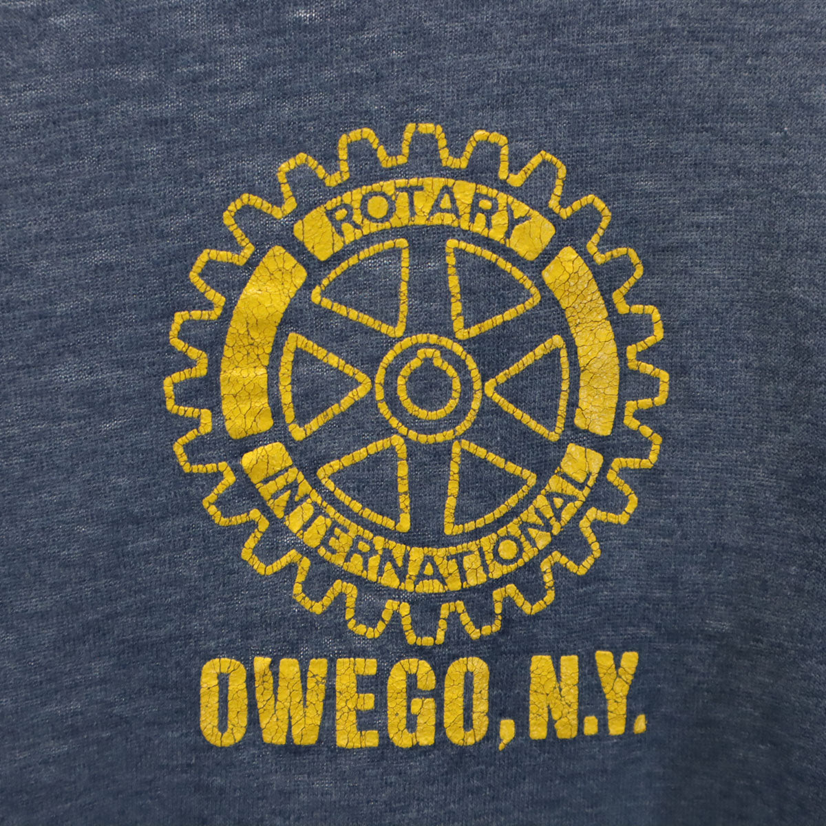 80s 90s オールド OWEGO,N.Y. 半袖 Tシャツ ネイビー シングルステッチ メンズ