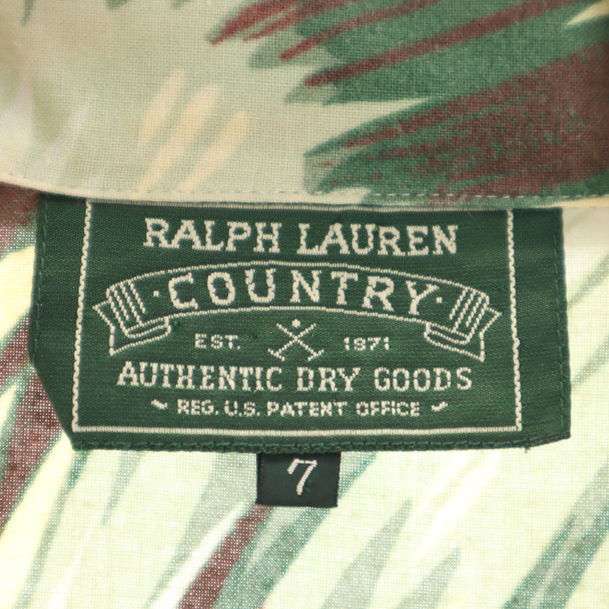 RALPH LAUREN COUNTRY ラルフローレンカントリー 90s オールド ポロカン 半袖 アロハシャツ 上下 セットアップ 7/9 ベージュ系 インパクト21 レディース