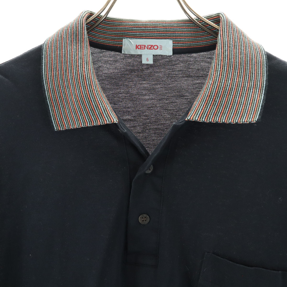 KENZO GOLF ケンゾーゴルフ 90s オールド 半袖 日本製 ポロシャツ 5 ダークネイビー メンズ