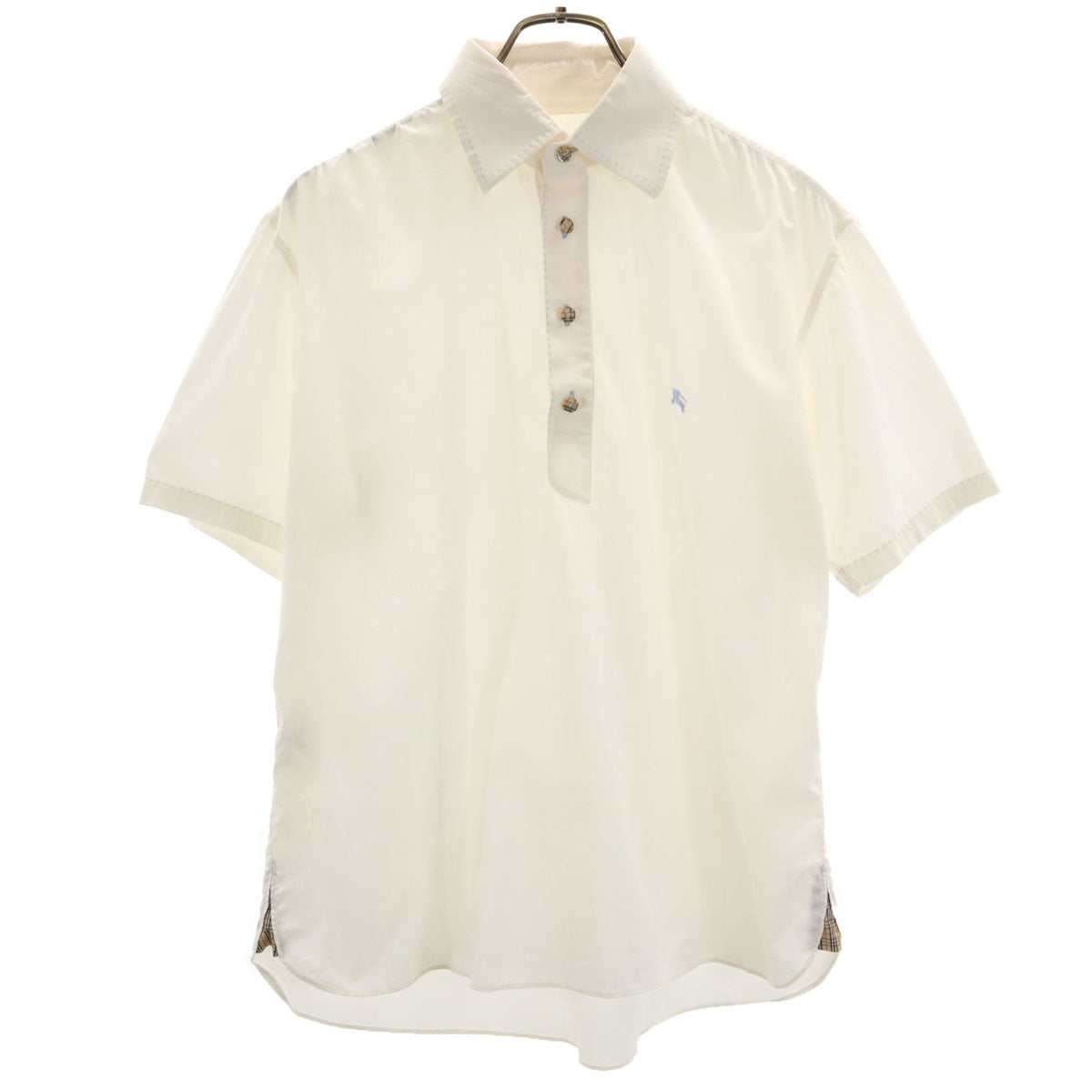 BURBERRY BLACK LABEL バーバリーブラックレーベル 半袖 ハーフボタン シャツ 2 ホワイト系 三陽商会 メンズ