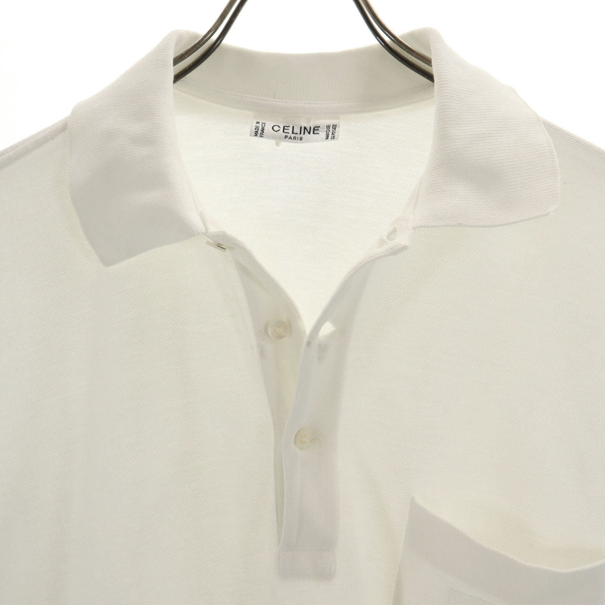 CELINE セリーヌ 90s オールド 半袖 ポロシャツ ホワイト系 メンズ