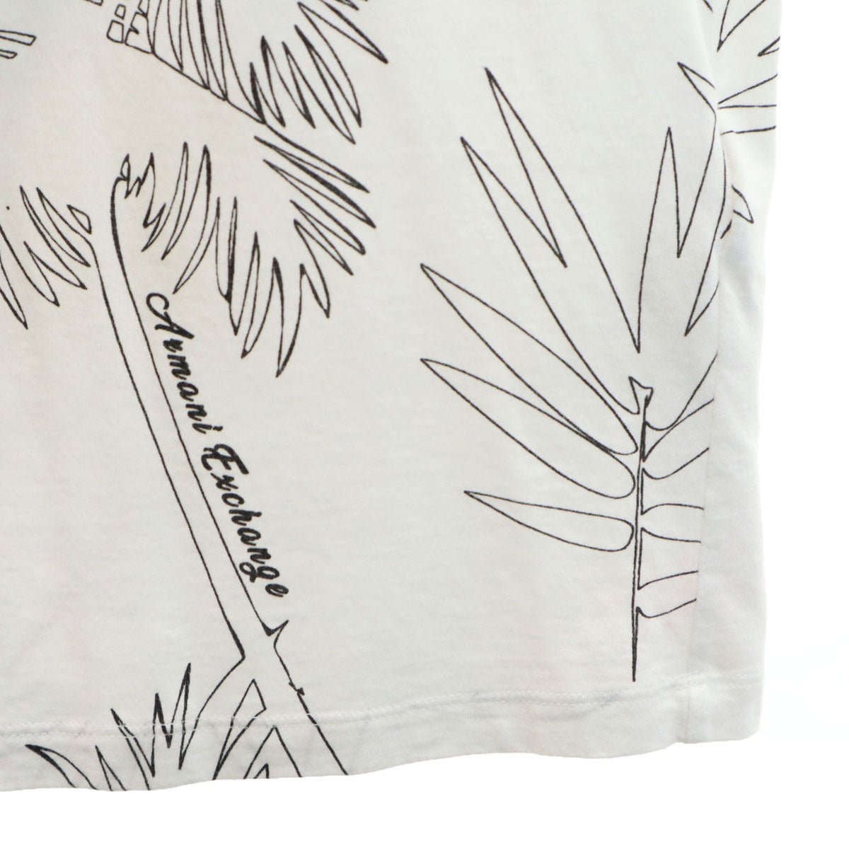 ARMANI EXCHANGE アルマーニエクスチェンジ パームツリー柄 半袖 Tシャツ XS ホワイト メンズ