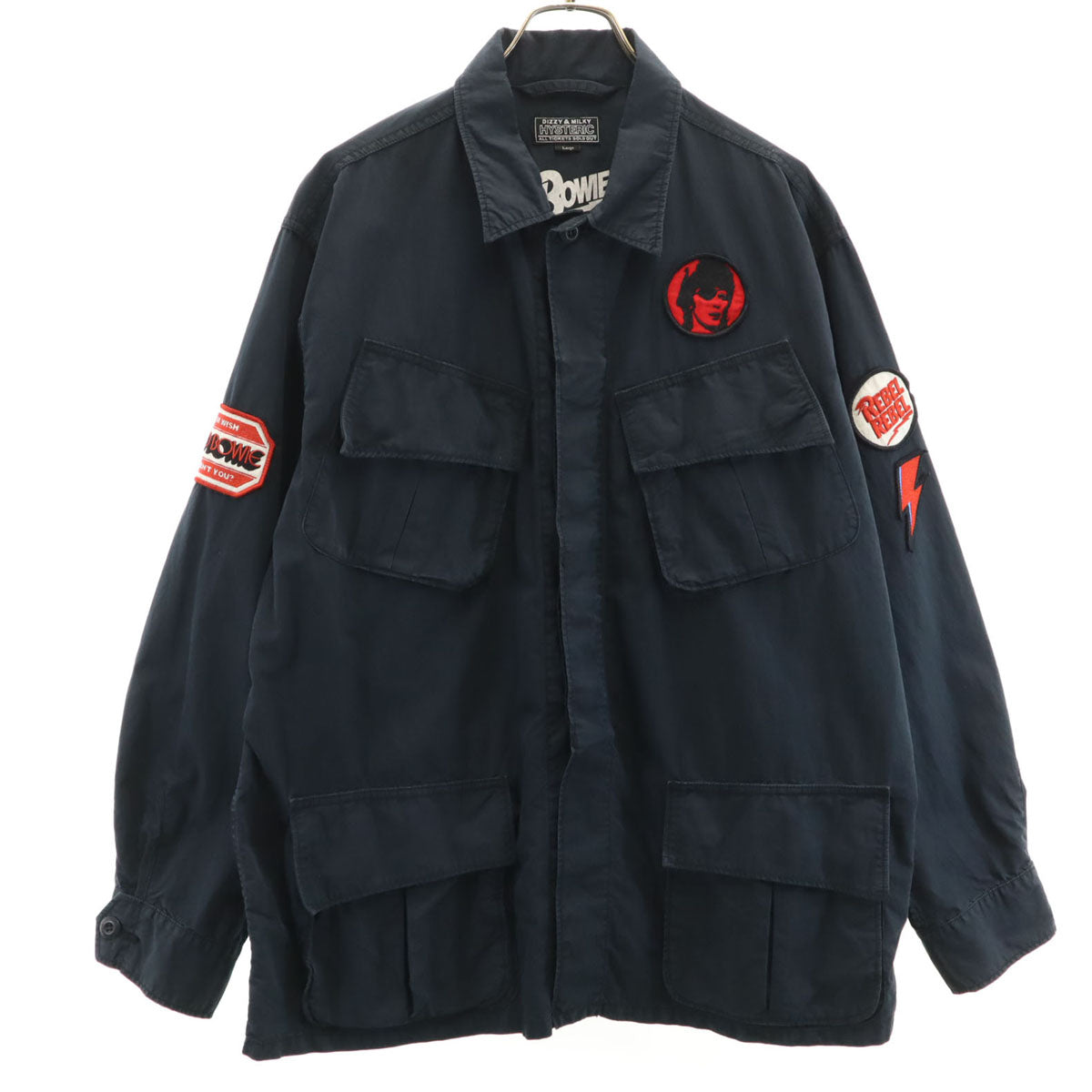 HYSTERIC ヒステリック 23ss DAVID BOWIE 日本製 ファティーグジャケット L ネイビー 02231AB13 メンズ