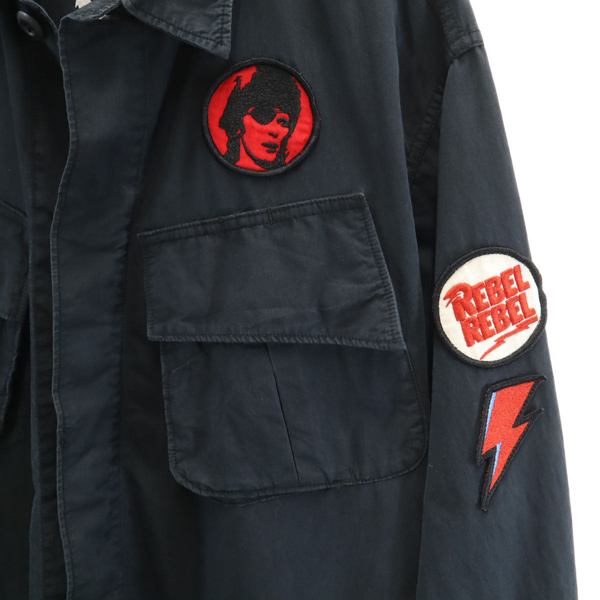 HYSTERIC ヒステリック 23ss DAVID BOWIE 日本製 ファティーグジャケット L ネイビー 02231AB13 メンズ