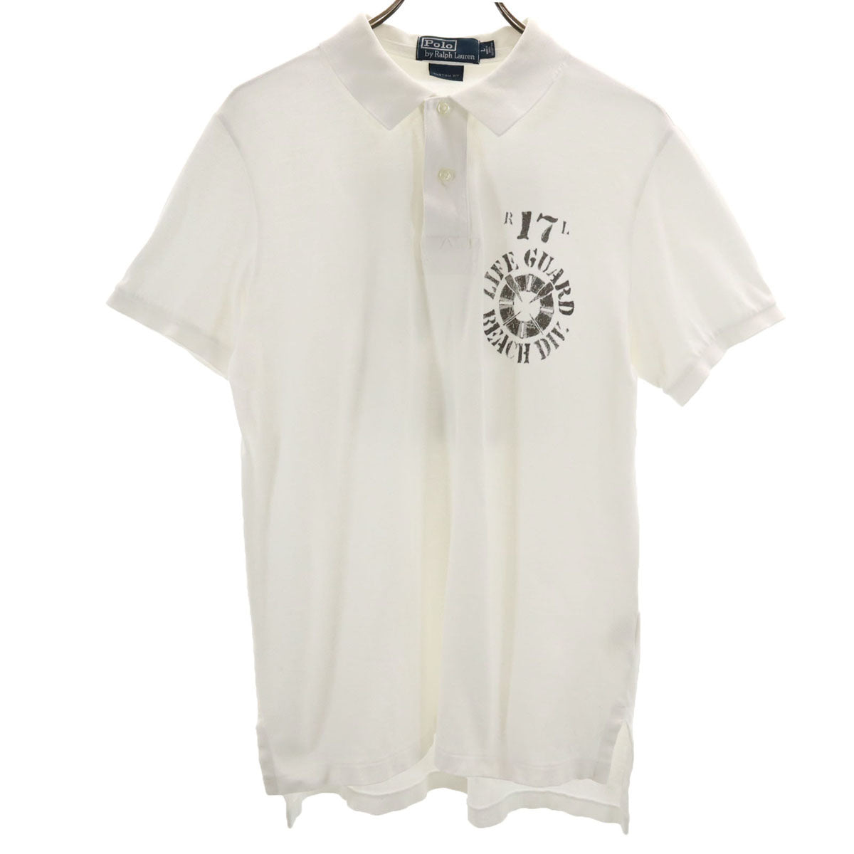 Polo by Ralph Lauren ポロバイラルフローレン 半袖 カスタムフィット ポロシャツ L ホワイト 鹿の子 メンズ