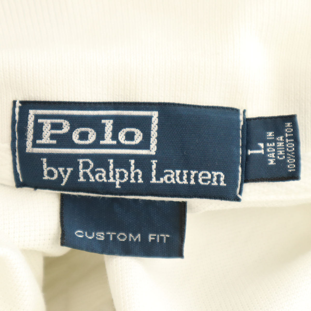 Polo by Ralph Lauren ポロバイラルフローレン 半袖 カスタムフィット ポロシャツ L ホワイト 鹿の子 メンズ
