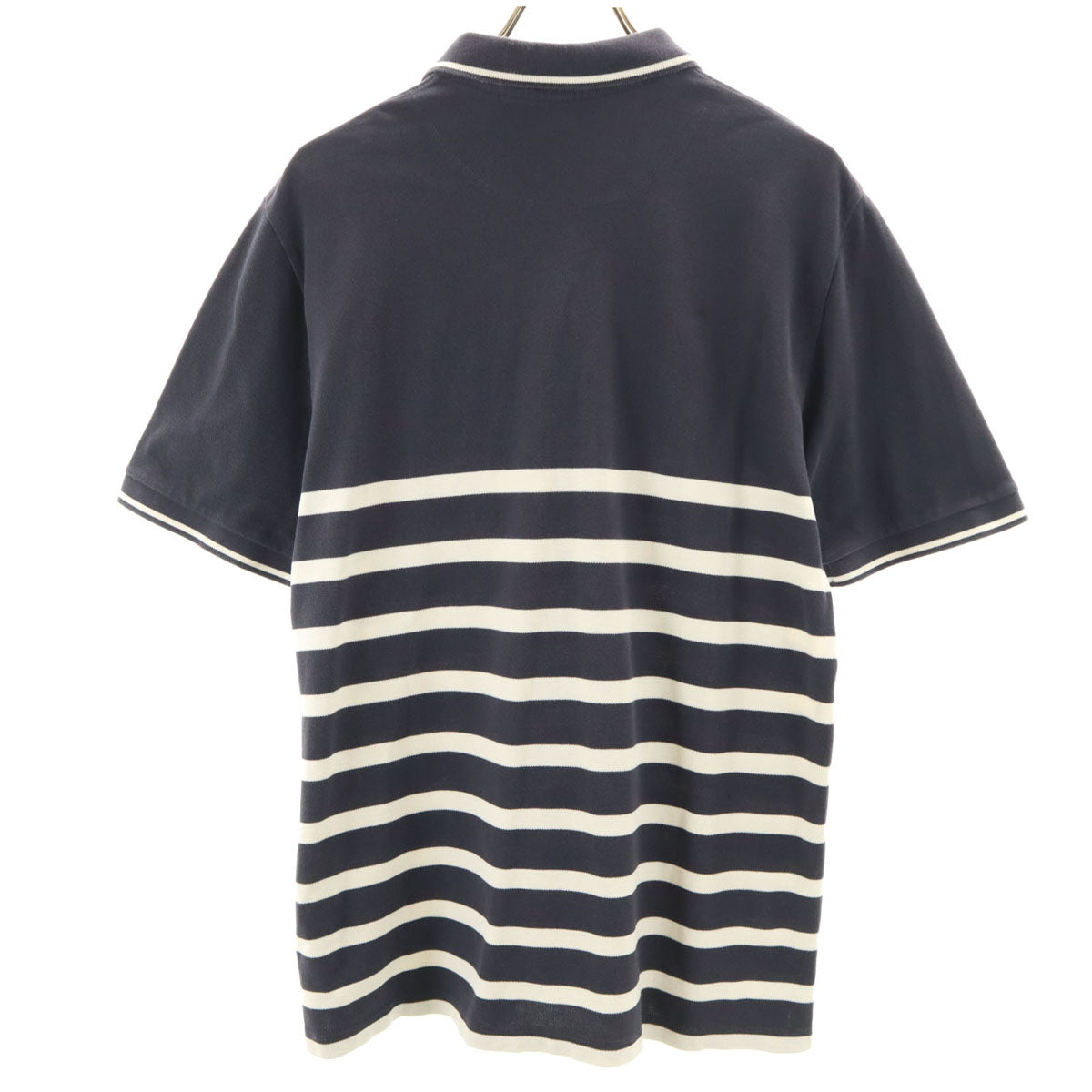 COACH コーチ ボーダー柄 半袖 ポロシャツ L チャコールネイビー C3121 メンズ