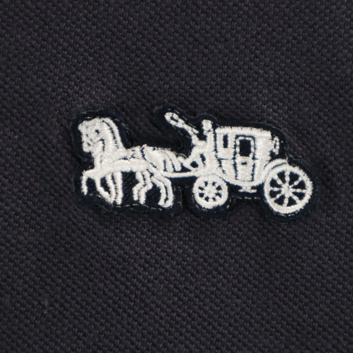 COACH コーチ ボーダー柄 半袖 ポロシャツ L チャコールネイビー C3121 メンズ