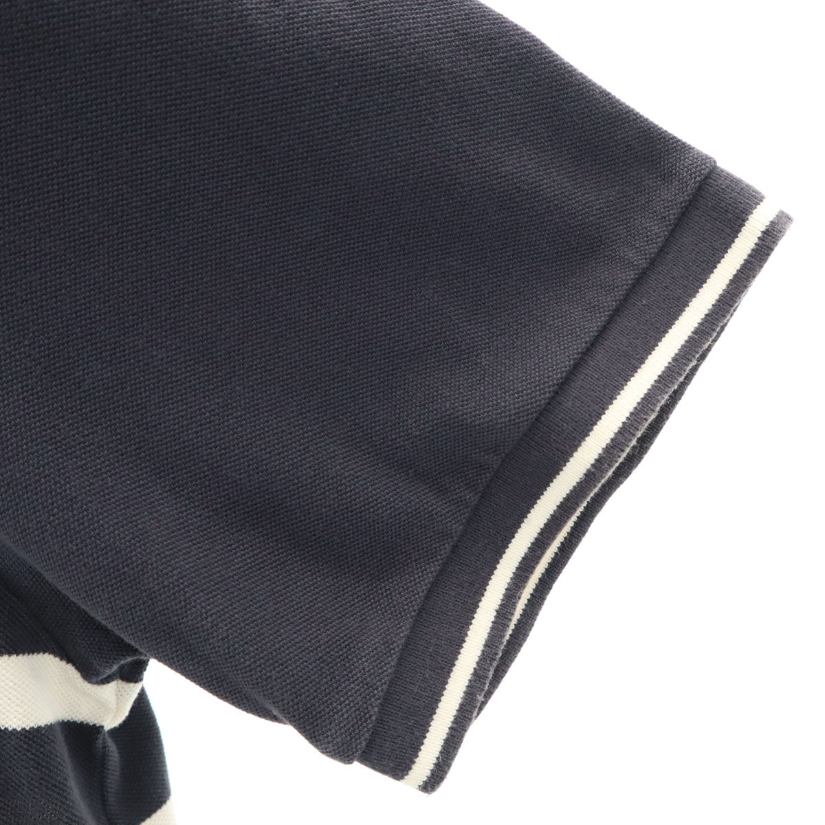 COACH コーチ ボーダー柄 半袖 ポロシャツ L チャコールネイビー C3121 メンズ