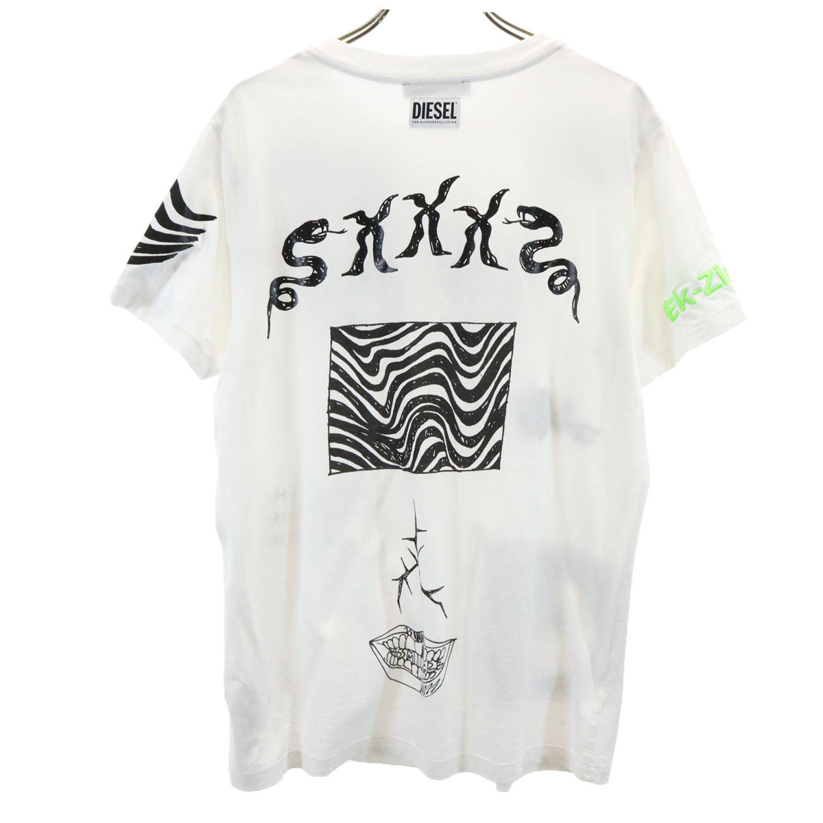 DIESEL ディーゼル リップ プリント 半袖 Tシャツ XS ホワイト T-DARIA-S1 レディース