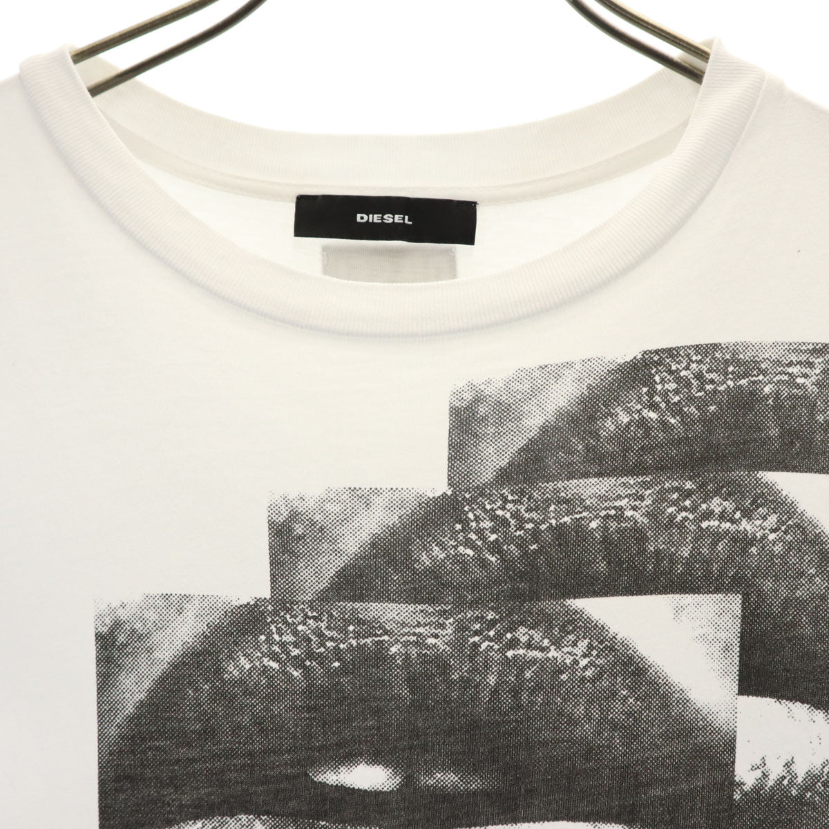DIESEL ディーゼル リップ プリント 半袖 Tシャツ XS ホワイト T-DARIA-S1 レディース