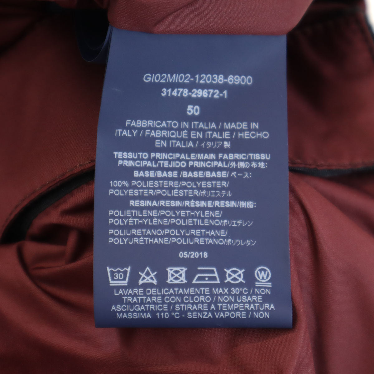 未使用 Herno ヘルノ 2018年 イタリア製 長袖 アノラックパーカー 50 バーガンディ ハンガー付き メンズ