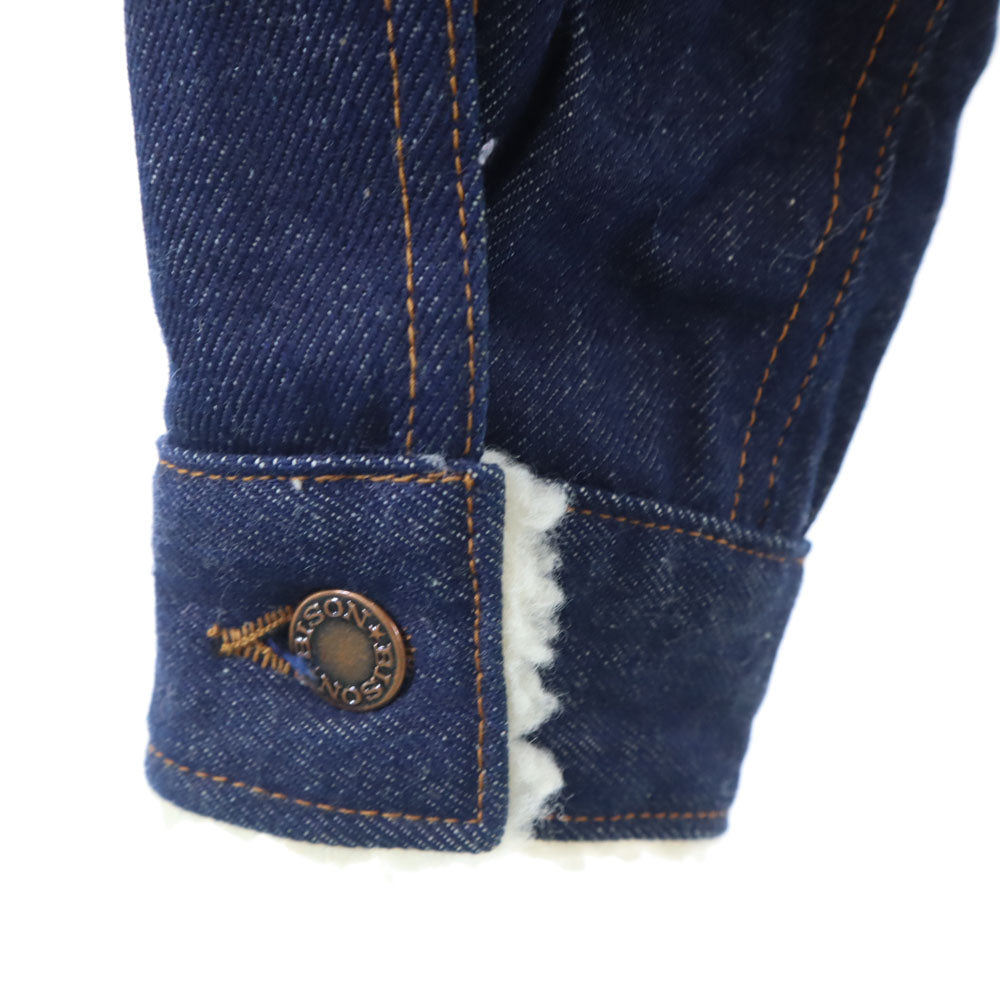 バイソン 襟ボア デニムジャケット M インディゴ ジージャン トラッカー メンズ