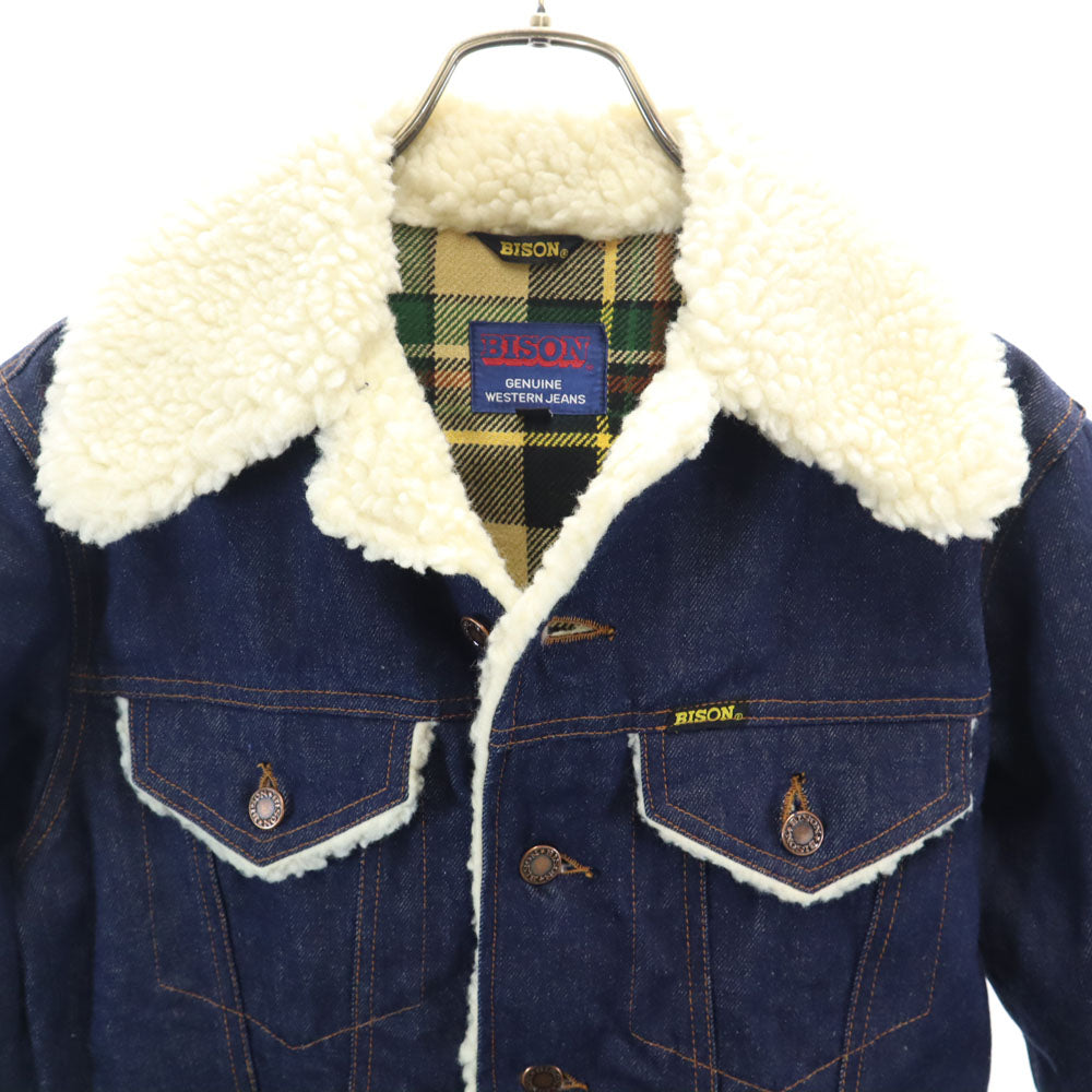 バイソン 襟ボア デニムジャケット M インディゴ ジージャン トラッカー メンズ