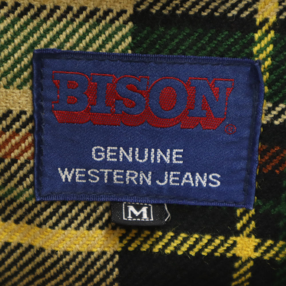 バイソン 襟ボア デニムジャケット M インディゴ ジージャン トラッカー メンズ
