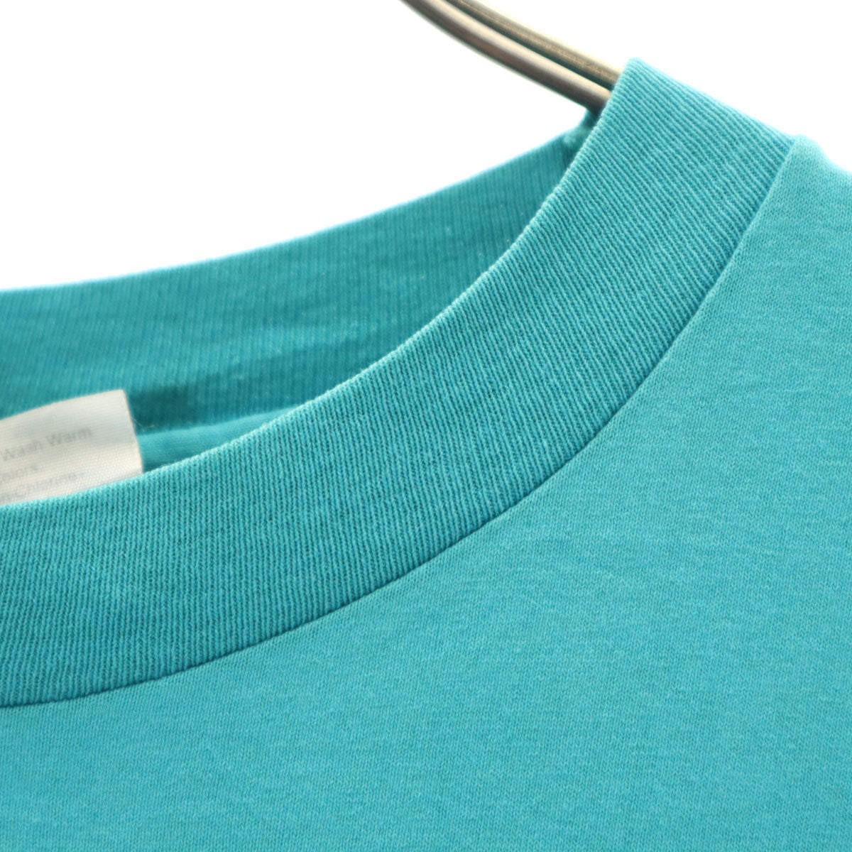 Hanes ヘインズ 80s 90s USA製 オールド バックプリント 半袖 Tシャツ XL ターコイズ シングルステッチ メンズ