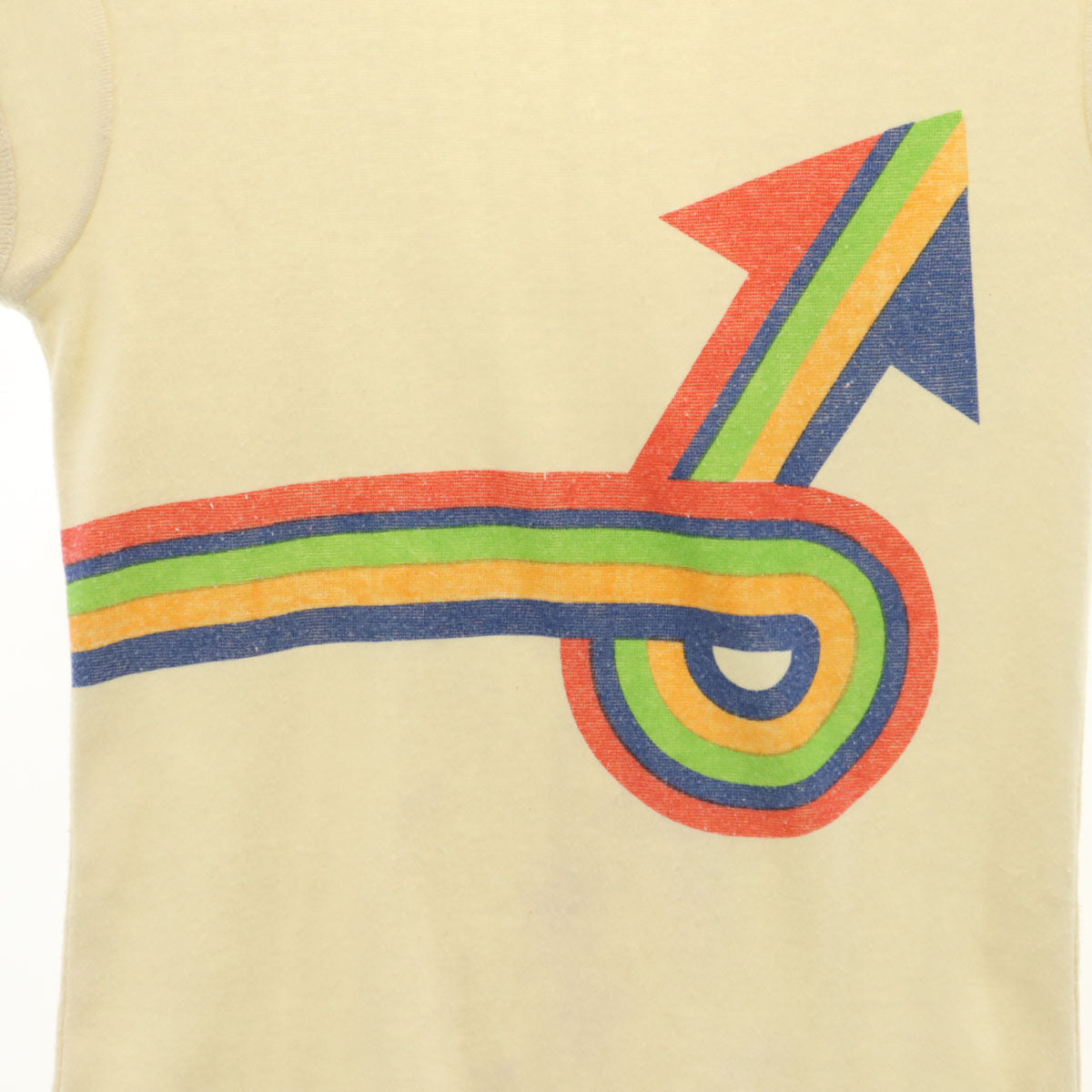 80s 90s オールド フレンチスリーブ Tシャツ L 生成り レディース