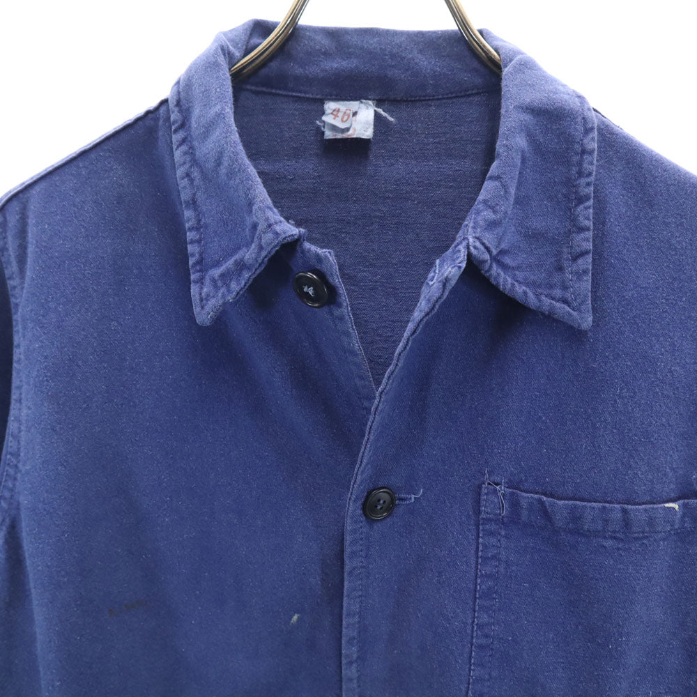 EURO ユーロ 70s ヴィンテージ コットンツイル ワークジャケット 46 ネイビー メンズ