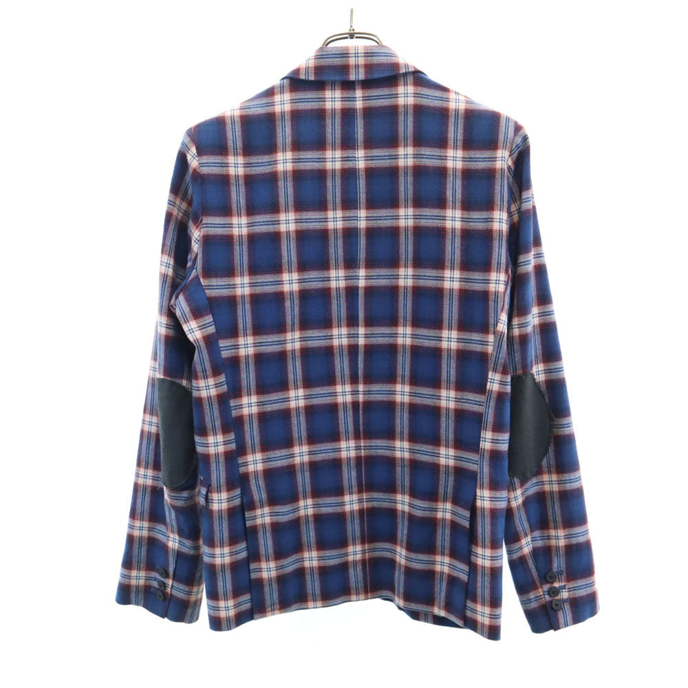 EFFECTEN エフェクテン 日本製 チェック柄 テーラードジャケット L ネイビー 他 アンコン メンズ