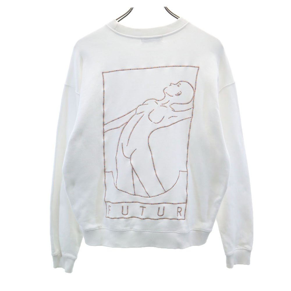 フューチャー ポルトガル製 バック刺繍 長袖 スウェット トレーナー S ホワイト メンズ
