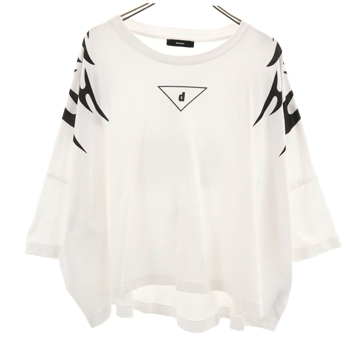 DIESEL ディーゼル 7分袖 カットソー XS ホワイト T-CRAMBLE トップス レディース