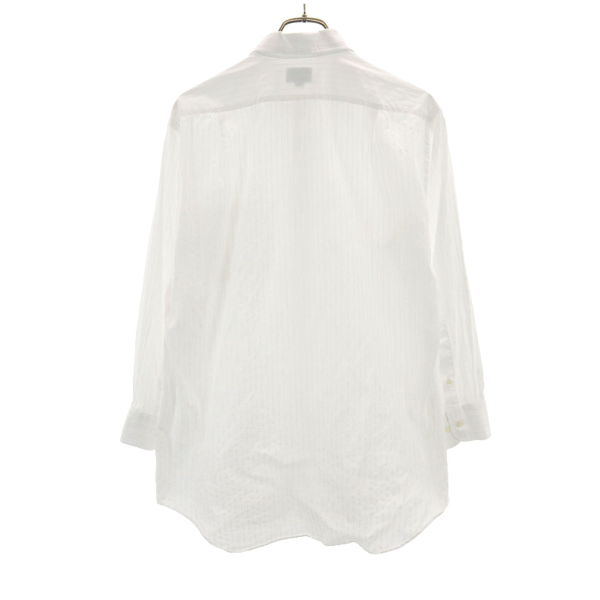 LANVIN ランバン 日本製 ストライプ柄 長袖 シャツ 41-80 白 メンズ