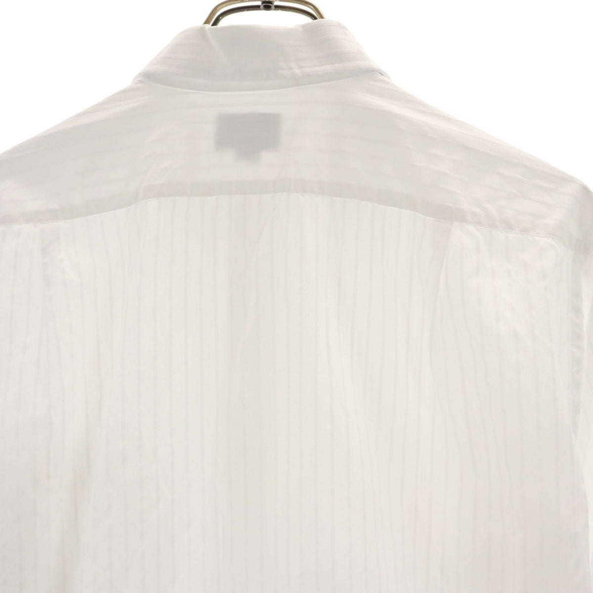 LANVIN ランバン 日本製 ストライプ柄 長袖 シャツ 41-80 白 メンズ